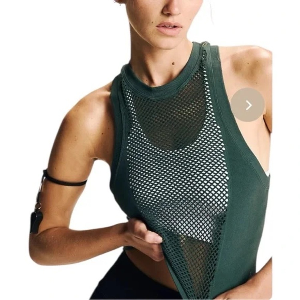 Free People Movement - Forest Green Mesh Racerback Tank